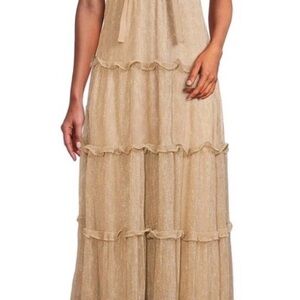 Elegant Tan Maxi Dress